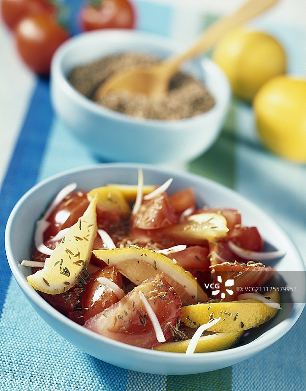 油封柠檬番茄沙拉图片素材