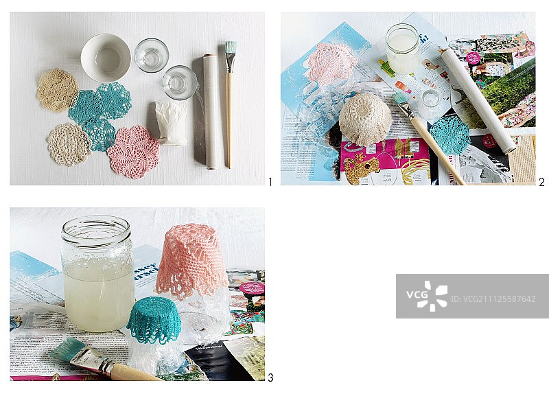 钩针花边碗制作说明及所需材料图片素材