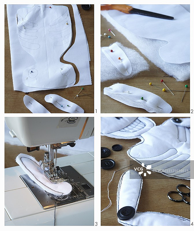 手缝万圣节骷髅装饰品的说明图片素材