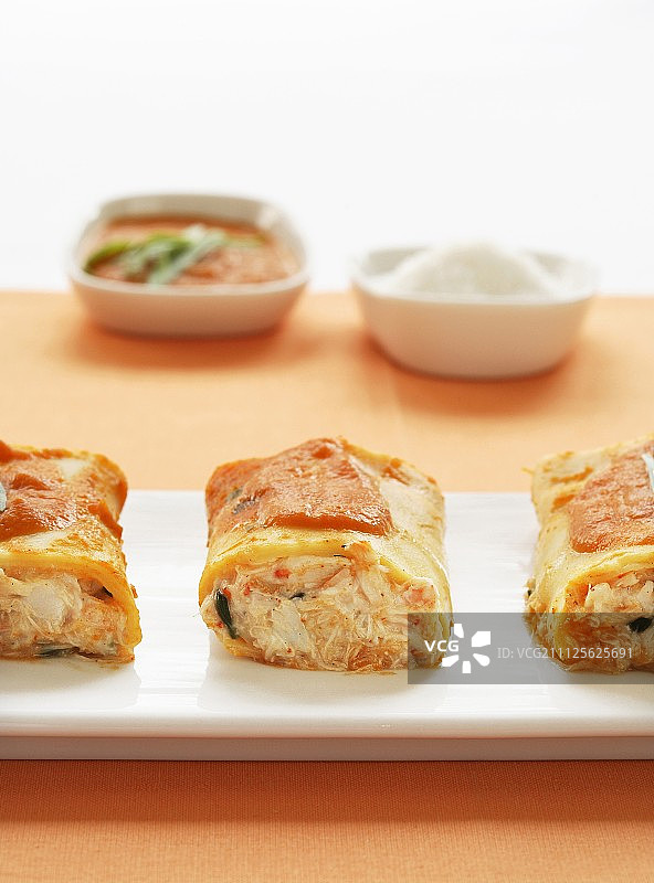 蟹肉意大利卷图片素材