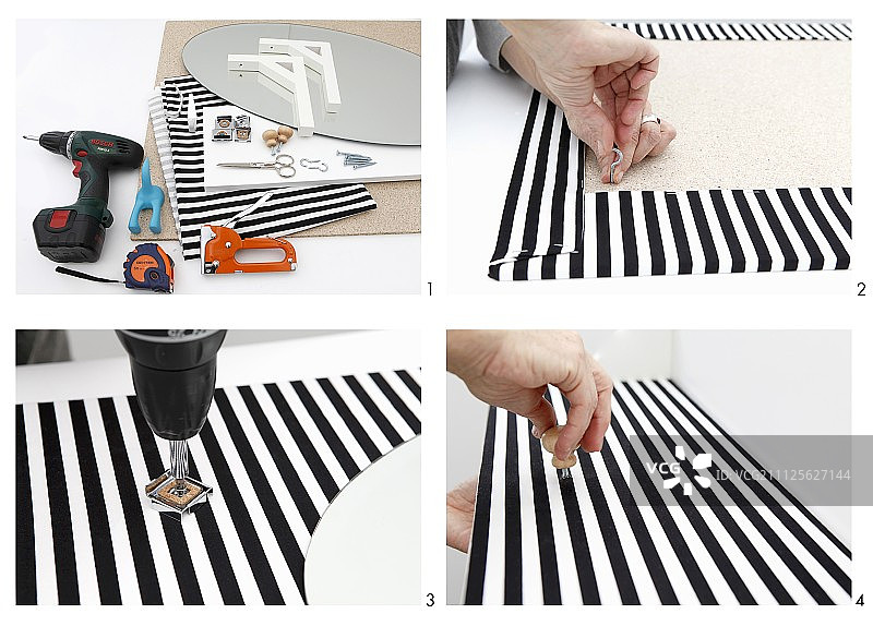 制作带镜子的黑白条纹墙板图片素材