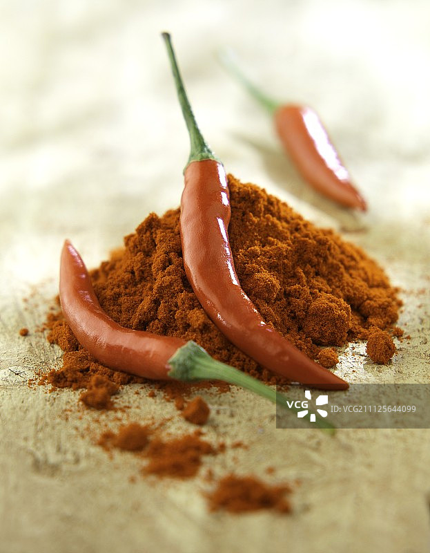 卡宴辣椒粉和卡宴辣椒图片素材