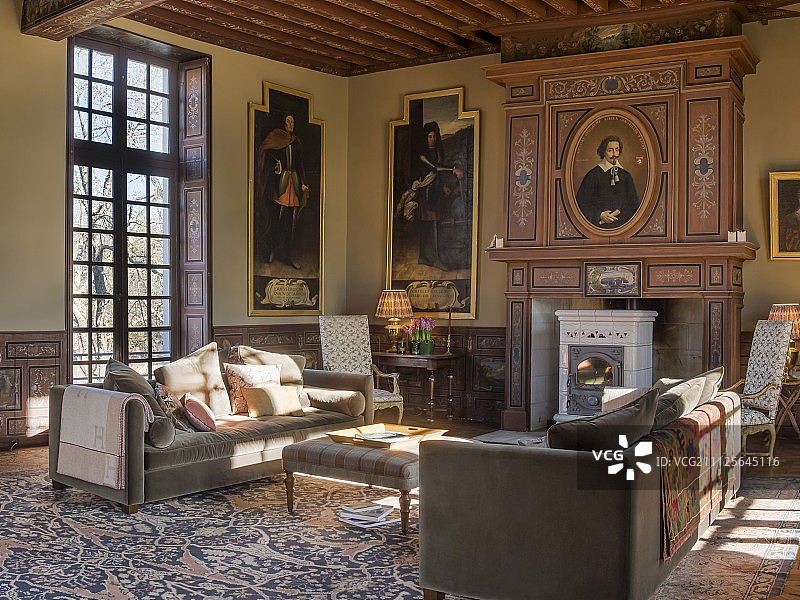 格罗托城堡的豪华客厅图片素材