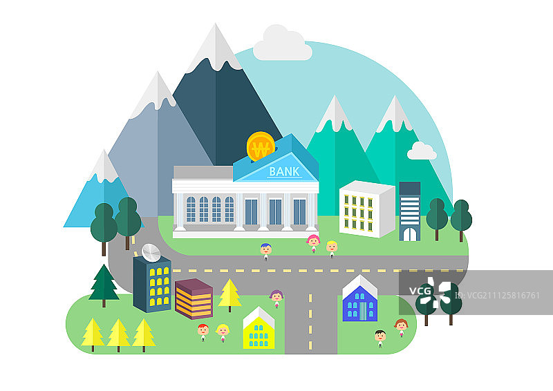 城市插图图片素材