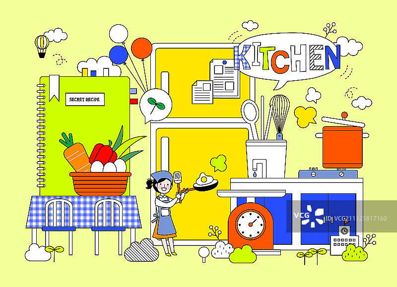 生活方式线条插画图片素材