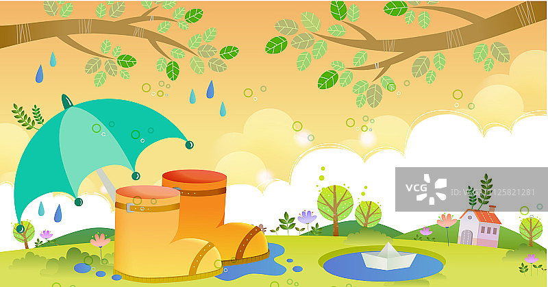 春季元素插画图片素材