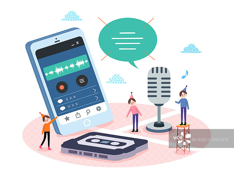 移动生活插画图片素材