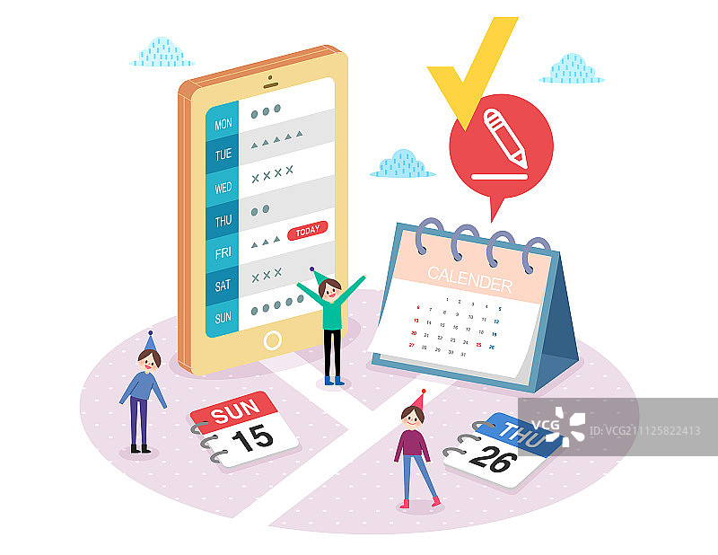 移动生活插画图片素材