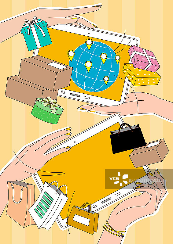 移动生活插画图片素材