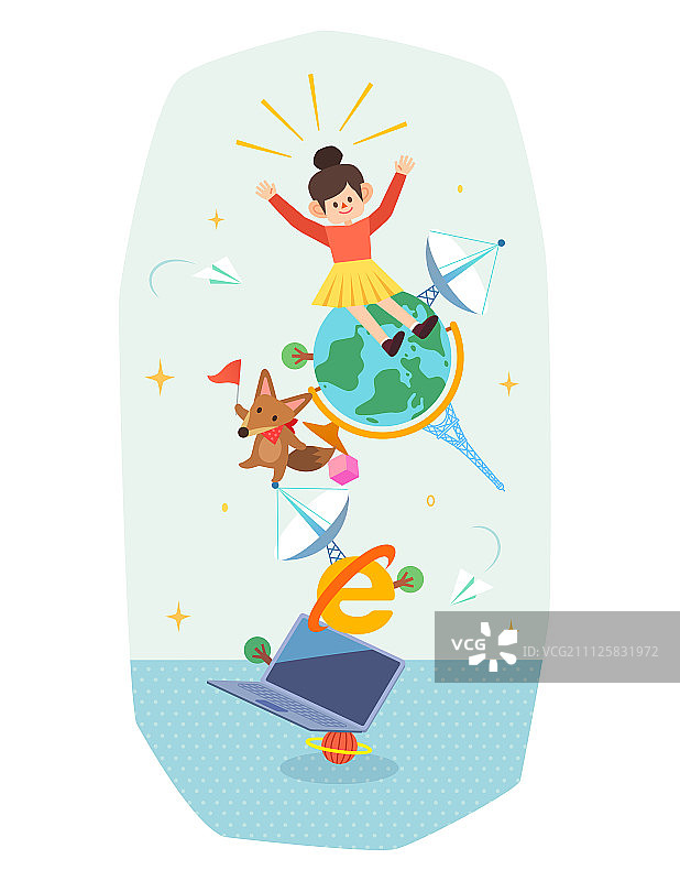 动物角色与儿童教育图片素材