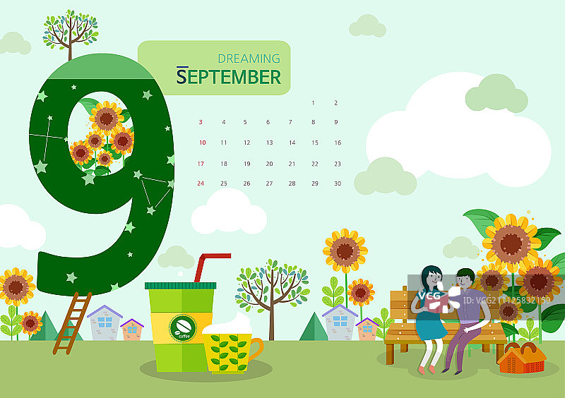 2017年日历插画图片素材