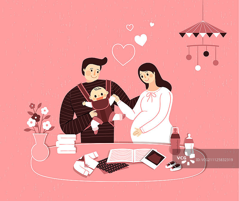 家庭保险插画图片素材