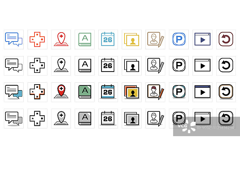 象形图线条图标图片素材