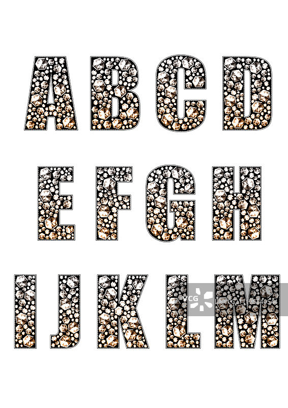 珠宝字母图片素材