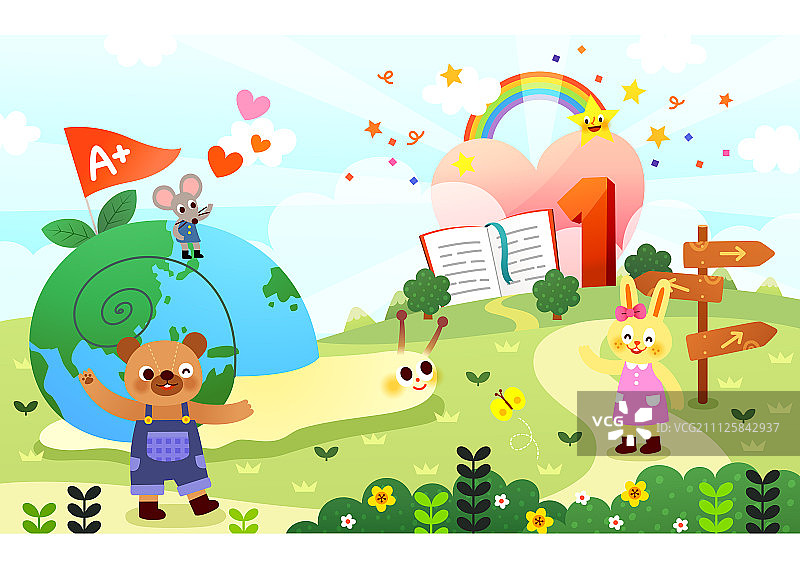 教育主题动物背景图片素材