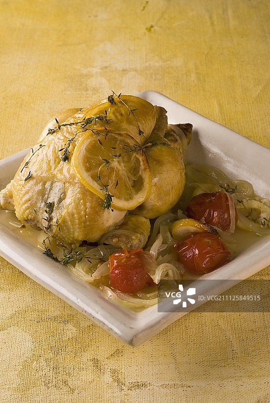 柠檬酱鸡肉图片素材