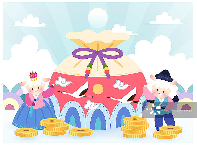 羊人物插图图片素材