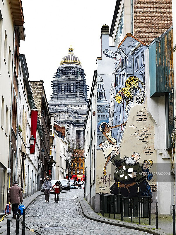 布鲁塞尔的漫画风格外墙图片素材