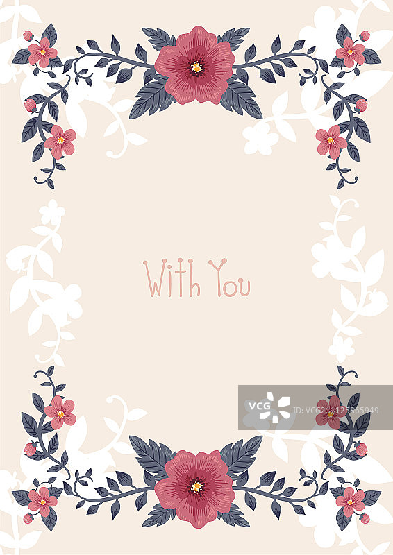 花卉框架插画图片素材