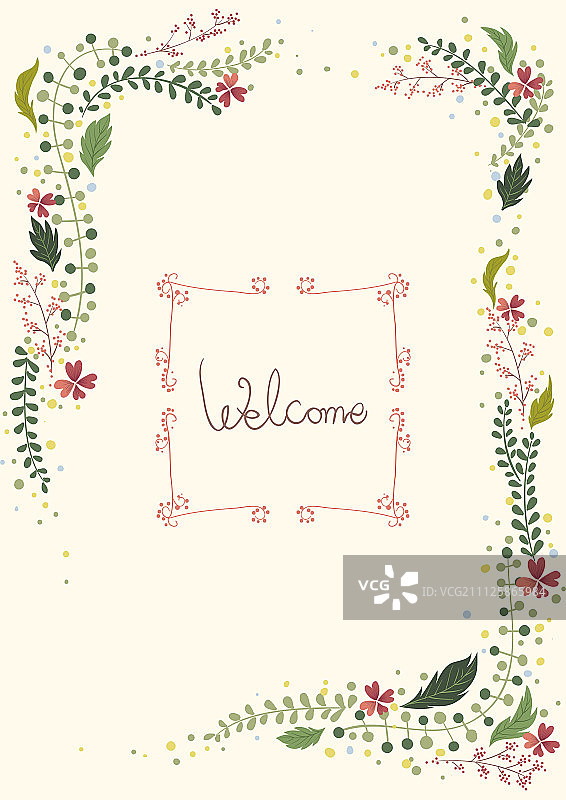 花卉框架插画图片素材