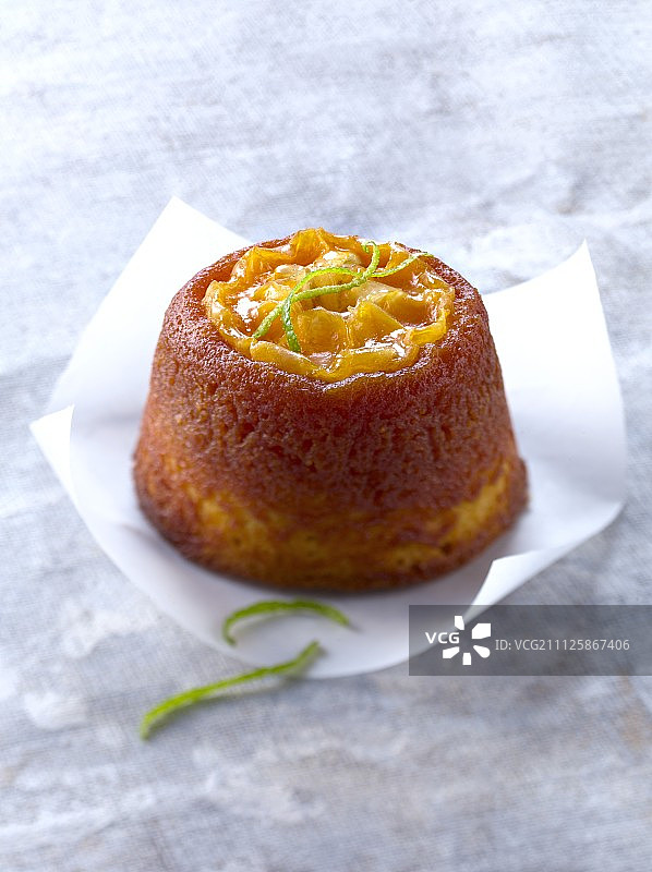 焦糖蜜桔蛋糕图片素材