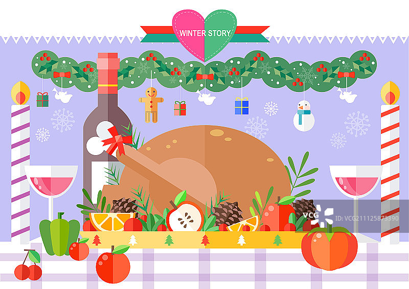 冬季物品插画图片素材