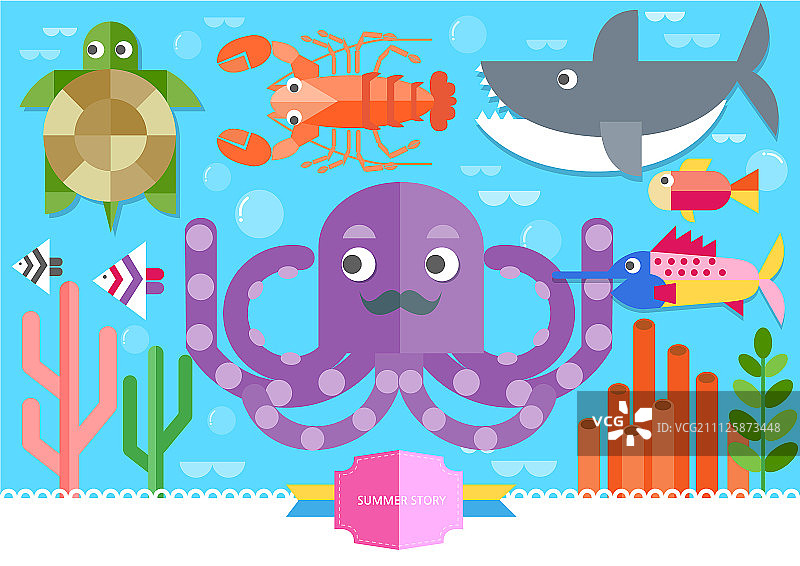 夏季物品插画图片素材