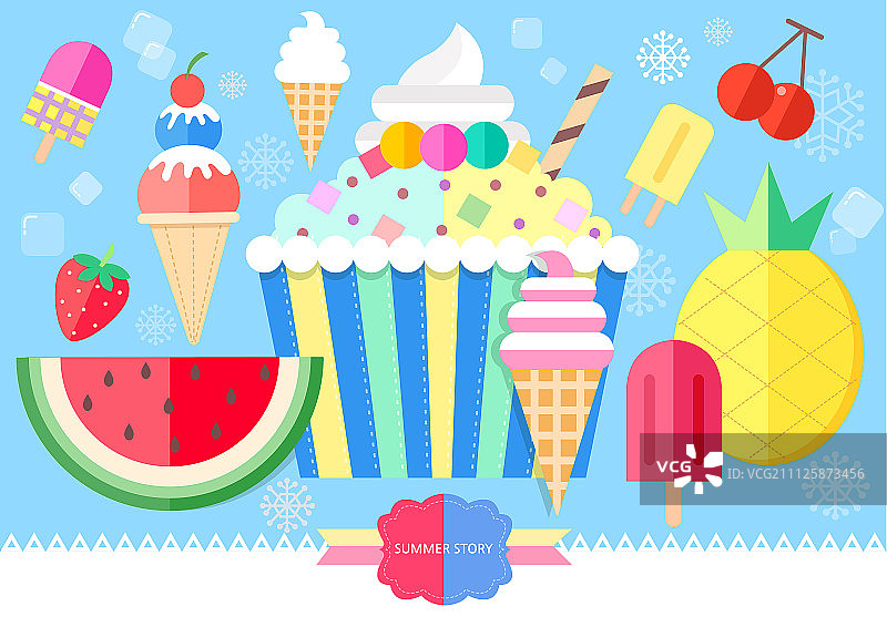 夏季物品插画图片素材