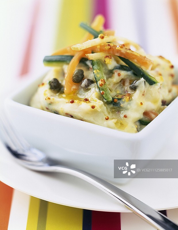 地中海风味蔬菜土豆泥图片素材