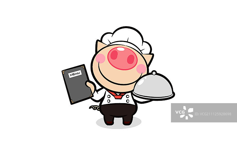 小猪厨师插画图片素材