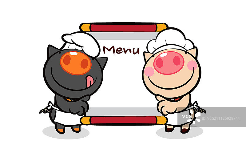 小猪厨师插画图片素材