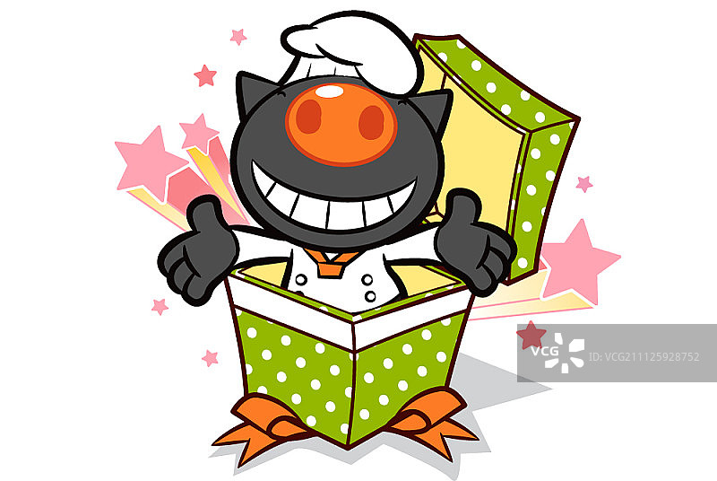 小猪厨师插画图片素材