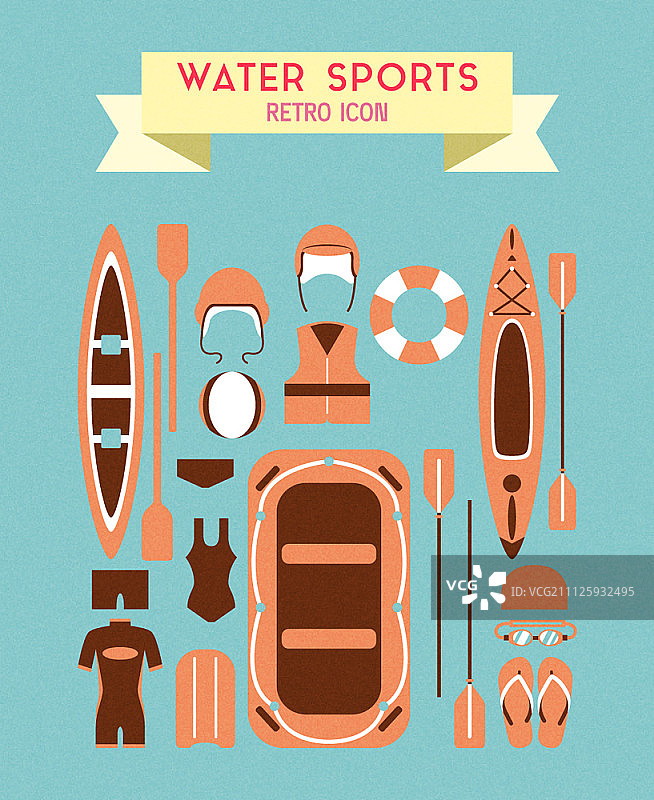 复古风格的图标集图片素材