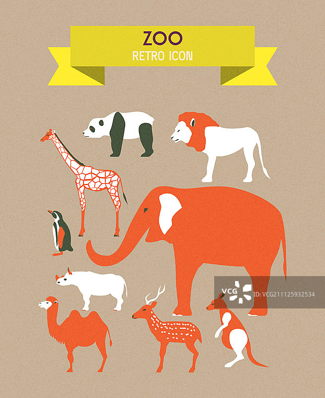 复古风格的图标集图片素材