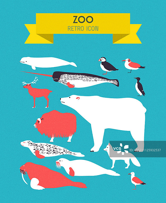 复古风格的图标集图片素材