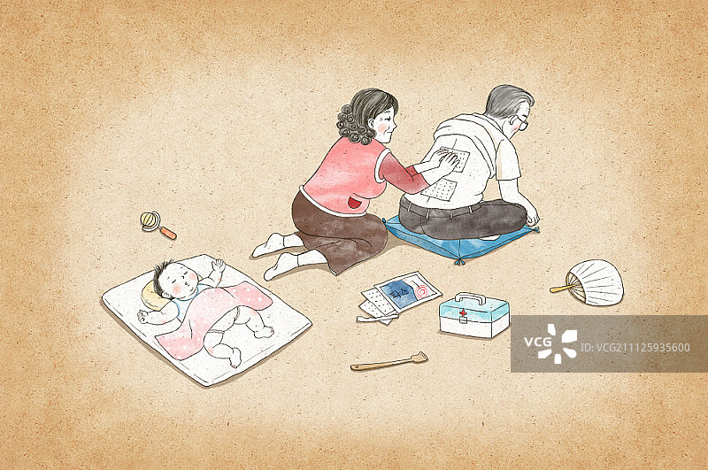 育儿插画图片素材