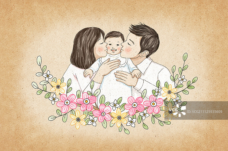 育儿插画图片素材