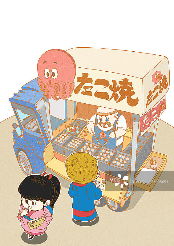 章鱼烧餐车图片素材