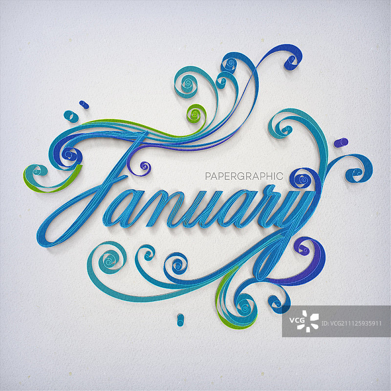 一月份字母设计元素图片素材