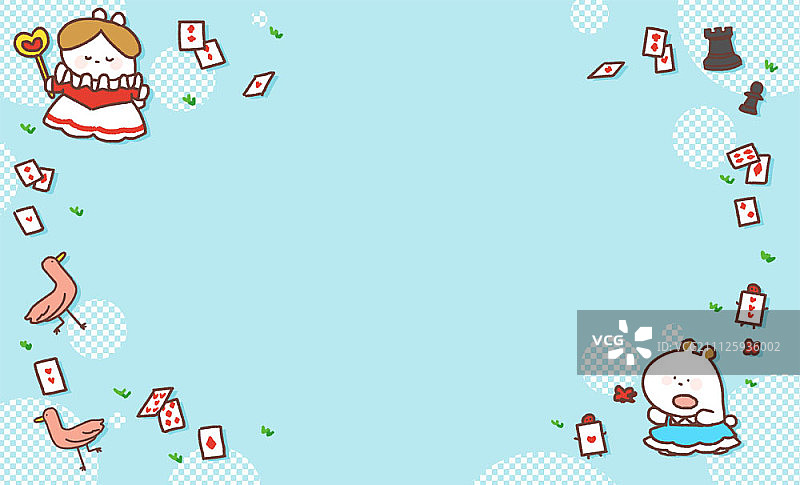 动物角色边框插画图片素材