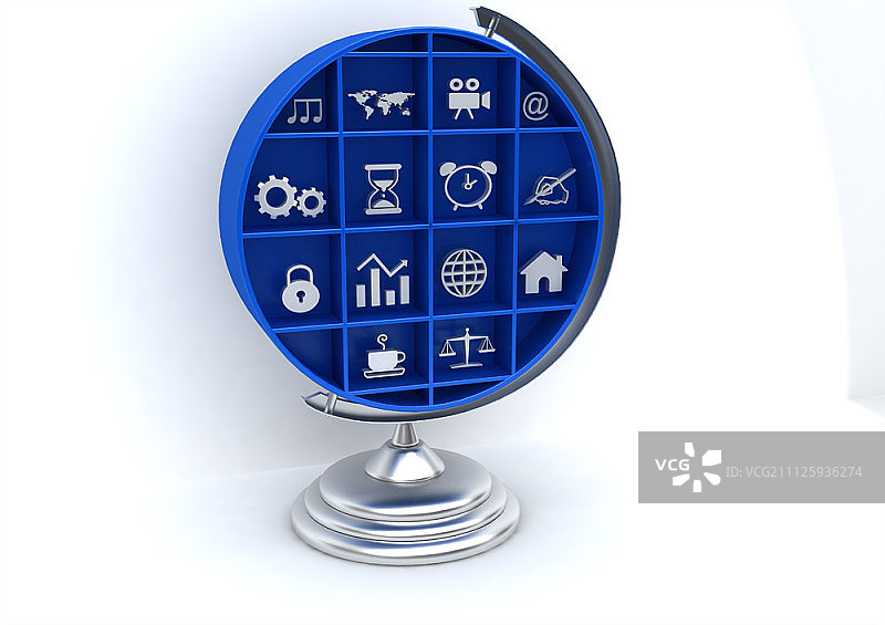 地球仪中的3D图标图片素材
