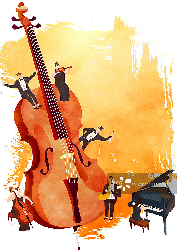 乐器人物模型插画图片素材