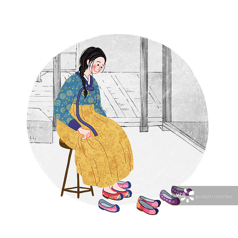 体验穿韩服的韩国传统图片素材