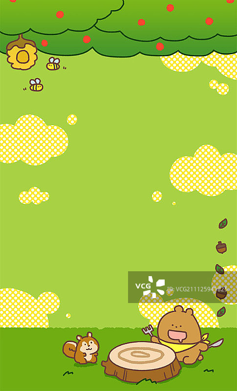 动物角色边框插画图片素材