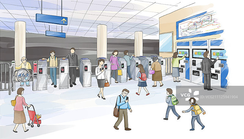 公共交通插画图片素材