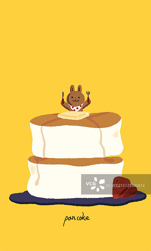 吃煎饼的兔子角色图片素材