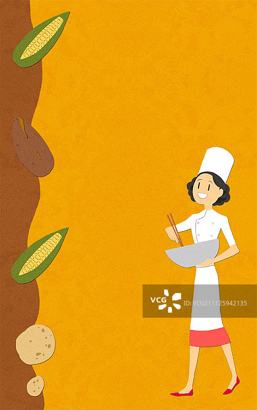 女厨师烹饪图片素材