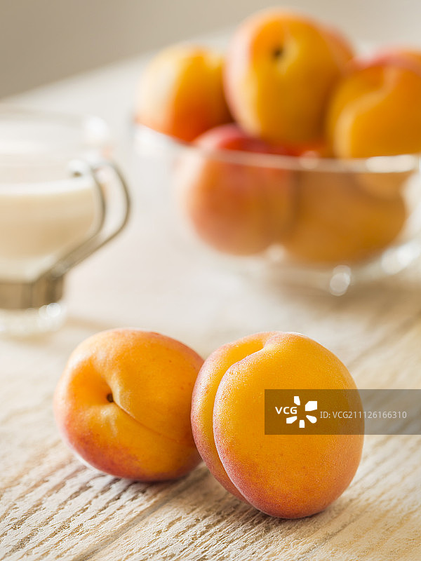 新鲜杏子特写图片素材