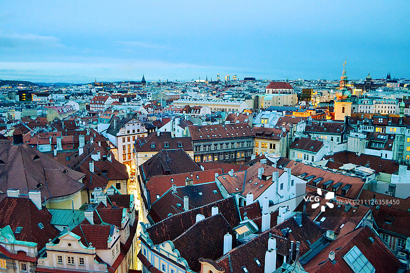 布拉格老城夜景图片素材