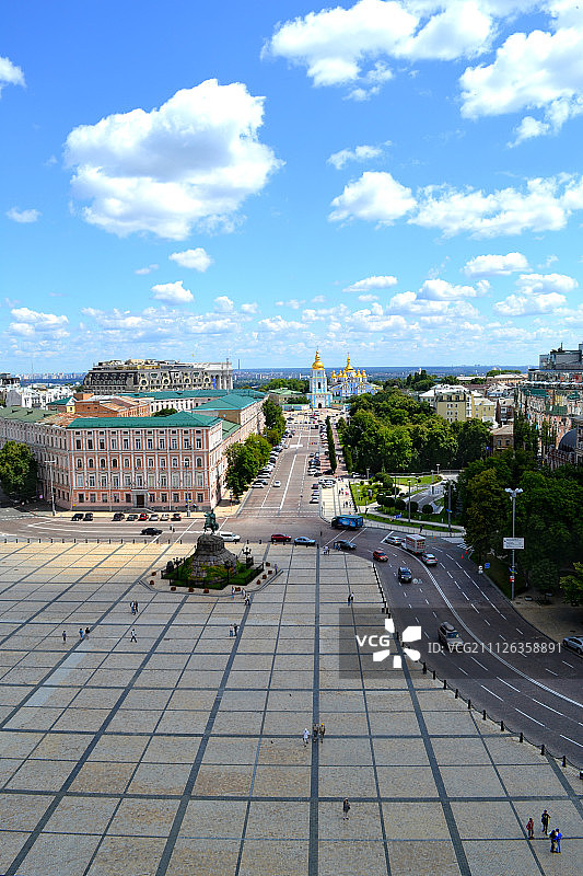 基辅博格丹·赫梅利尼茨基著名纪念碑图片素材
